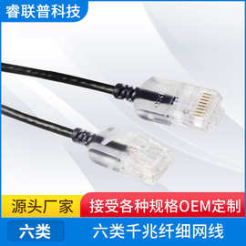 超六类超细网线万兆cat6A家用纯无氧铜非屏蔽纤细网络跳线1/2/3米