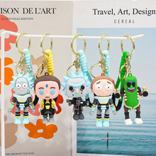 新设计瑞克和莫蒂钥匙扣武装风格钥匙圈配饰可爱书包挂件礼品批发