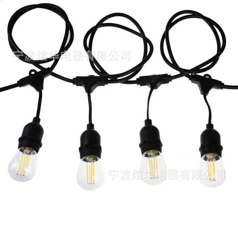 跨境新款美规、欧规、调光跑马灯庭院民宿露营LED装饰氛围S14灯