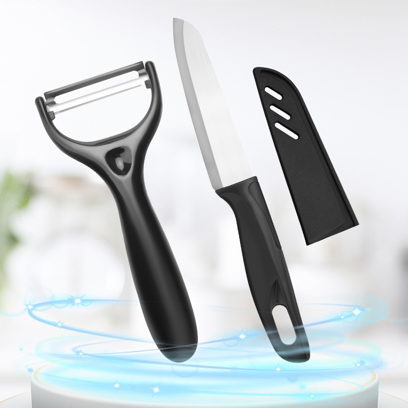 Cuchillo de frutas cuchillo de peeling cuchillo de cabello con manga cuchillo de frutas cuchillo de acero inoxidable cuchillo combinado de regalo al aire libre