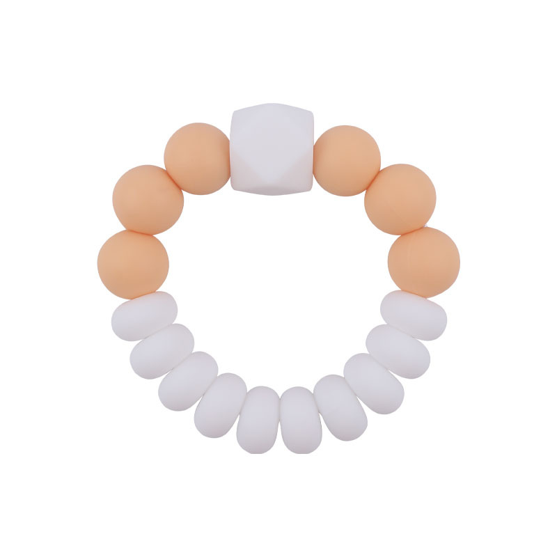 Nuevo bebé suministros de silicona mordedor DIY bebé octogonal Cuentas planas mordedura molar mordedor pulsera juguete