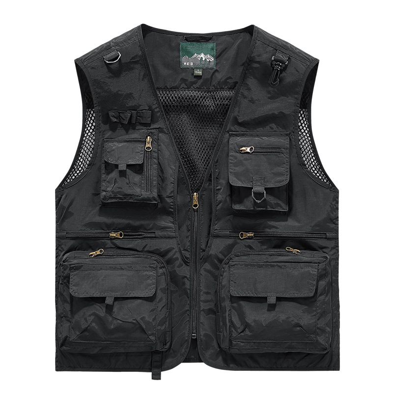 Función de montaña de alta gama para exteriores Chaleco de chaleco multibolsillo Chaleco para fotógrafo de pesca para hombre Chaleco de herramientas personalizado