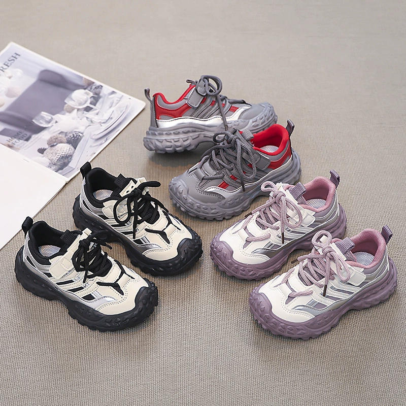 Детские стильные спортивные кроссовки для детей среднего и большого размера, весна/лето 2025, новые однослойные кроссовки для мальчиков, повседневная обувь для девочек с резиновой подошвой