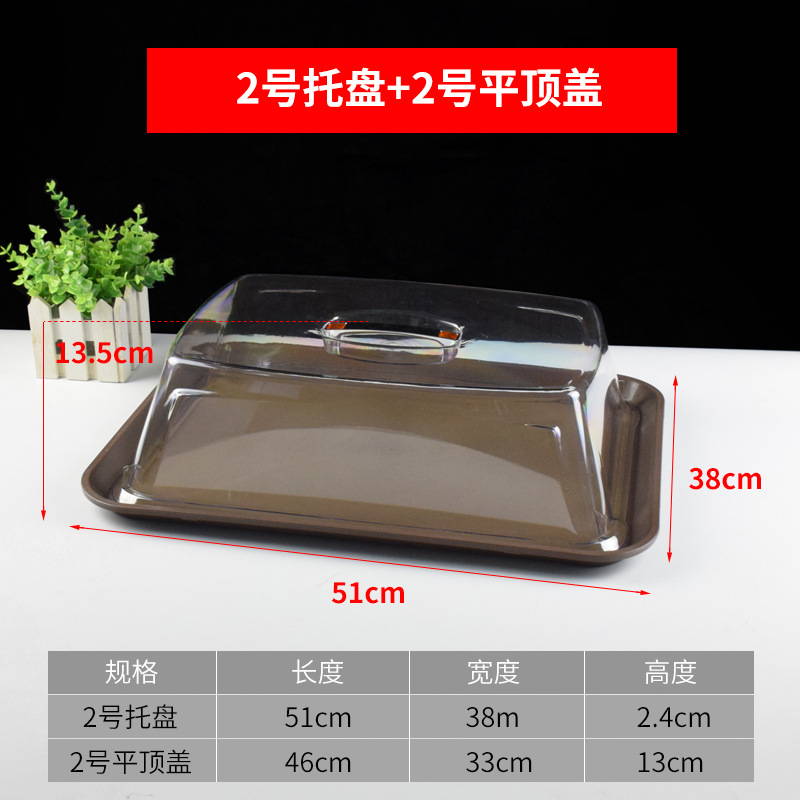 Bandeja de verduras con tapa transparente de aislamiento térmico cubierta de polvo cubierta de alimentos restaurante yuezi Club plato de comida antideslizante de plástico