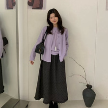 苏珊 2025新款韩系复古波点伞裙甜美木耳边中长款半身裙女TS272