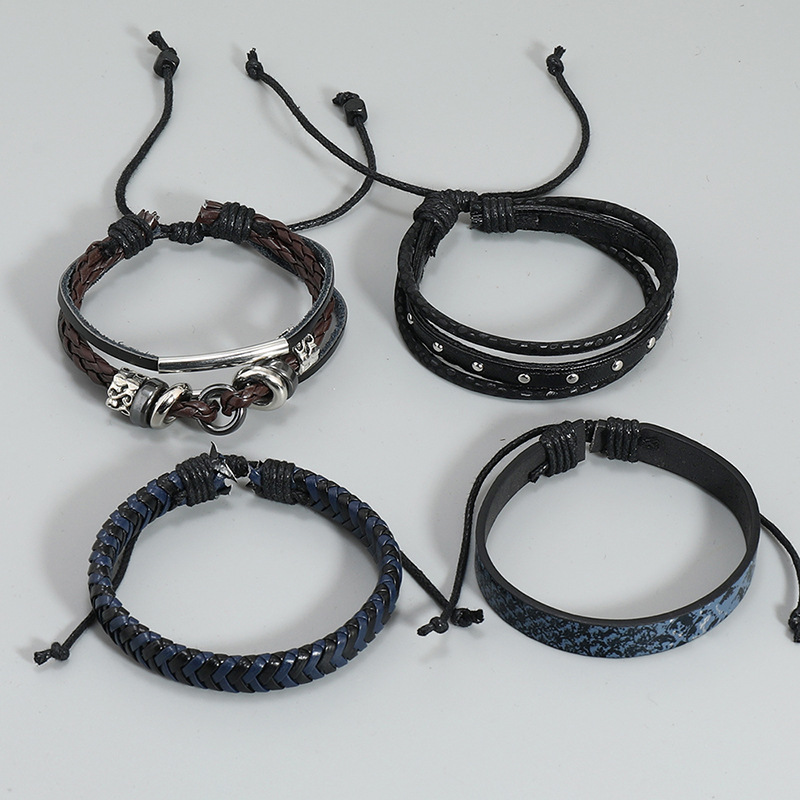 Fashion Geometric Pu Leather Metal Unisex Bracelets 1 Set