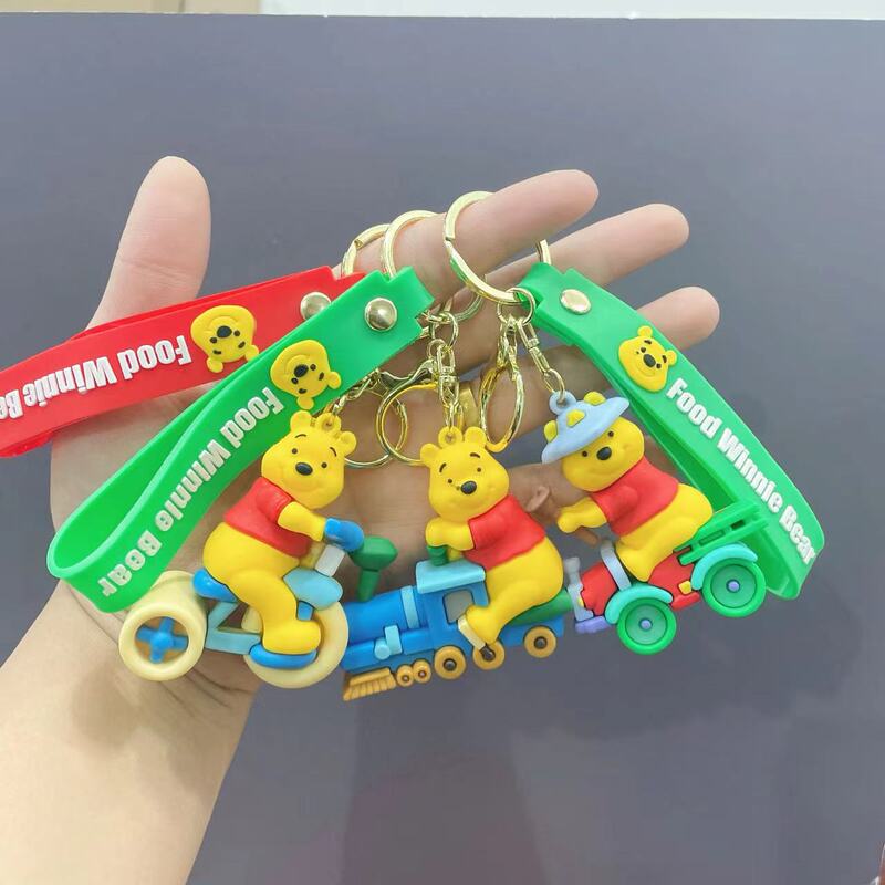Cute Cartoon Winnie the Pooh Creative Keychain Cute Bag Pendant Car Key Chain School Bag Hanging Ornaments