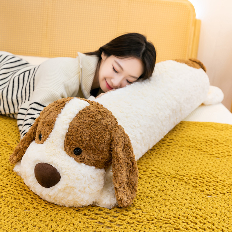 New Cute and Adorable Long Plush Dog-Shaped Pillow for Living Room Sofa Decoration and Bed Leg Rest Pillow