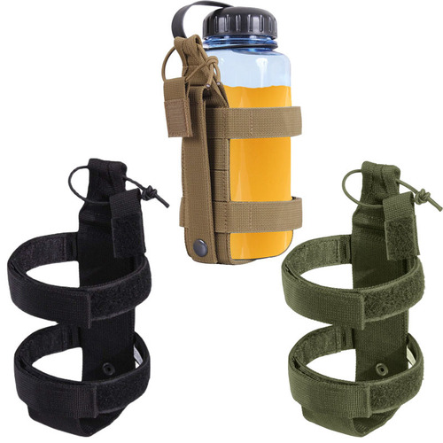 Outdoor adjustable water bottle cover with protective cover, tactical accessory waist bag, round flat oval thermal cover, water cup set