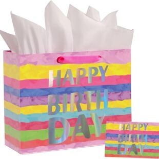 Cross-Border Birthday Gift Bag with Tissue Paper Amazon Best-Selling Birthday Bag Women's Birthday Bag Satchel Large Size