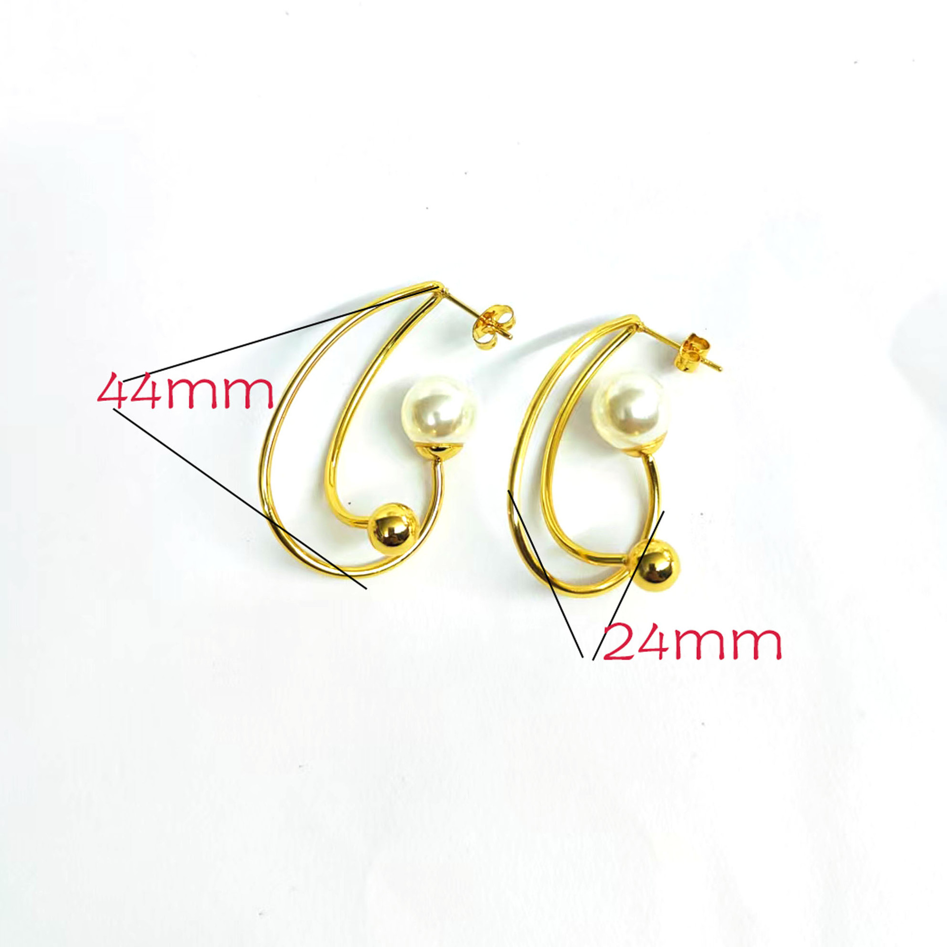 Vintage Minimalist Pearl Geometric Circle Drop Earrings Fashion_voghion.com