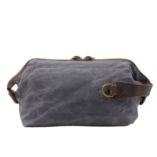 Amazon-style men's clutch bag, oil-waxed canvas toiletry pouch, vintage-style wristlet, top-layer cowhide wrist bag