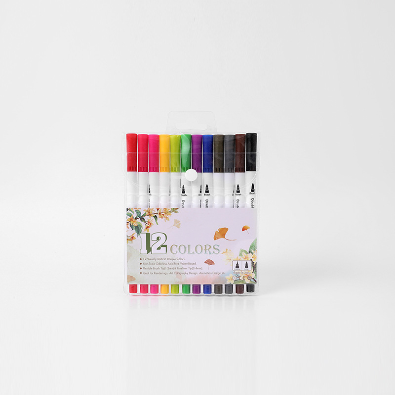 Amazon de doble cabeza suave acuarela pluma gancho línea de color Marcos suministros de arte regalo de los niños pintura traje transfronterizo