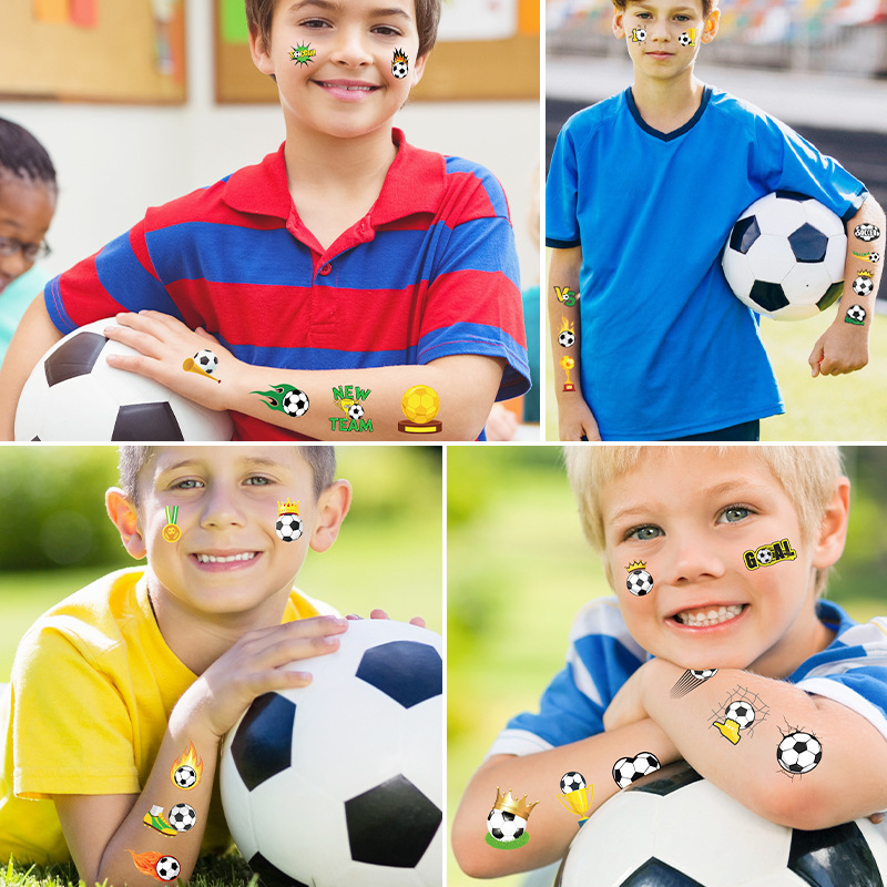 25 新しいサッカータトゥーステッカーワールドカップイベントファンクラブイベントパーティー子供の漫画一時的なステッカー|undefined
