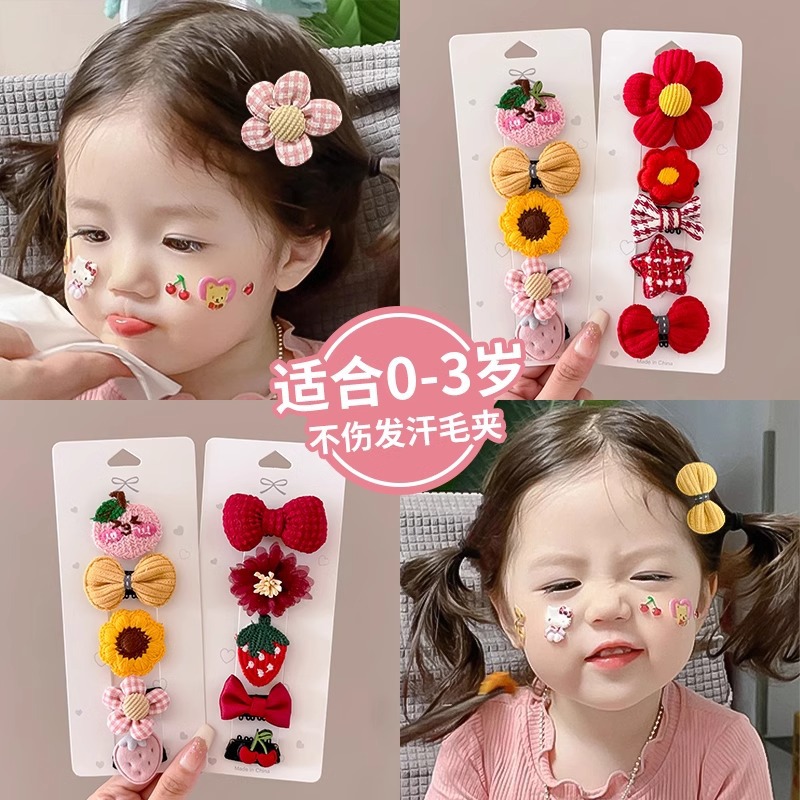 Horquilla para bebés, bolsa de tela completa, clip para cabello para bebés, no daña el cabello, niños, niñas, horquillas, lindos accesorios para el cabello, sombreros