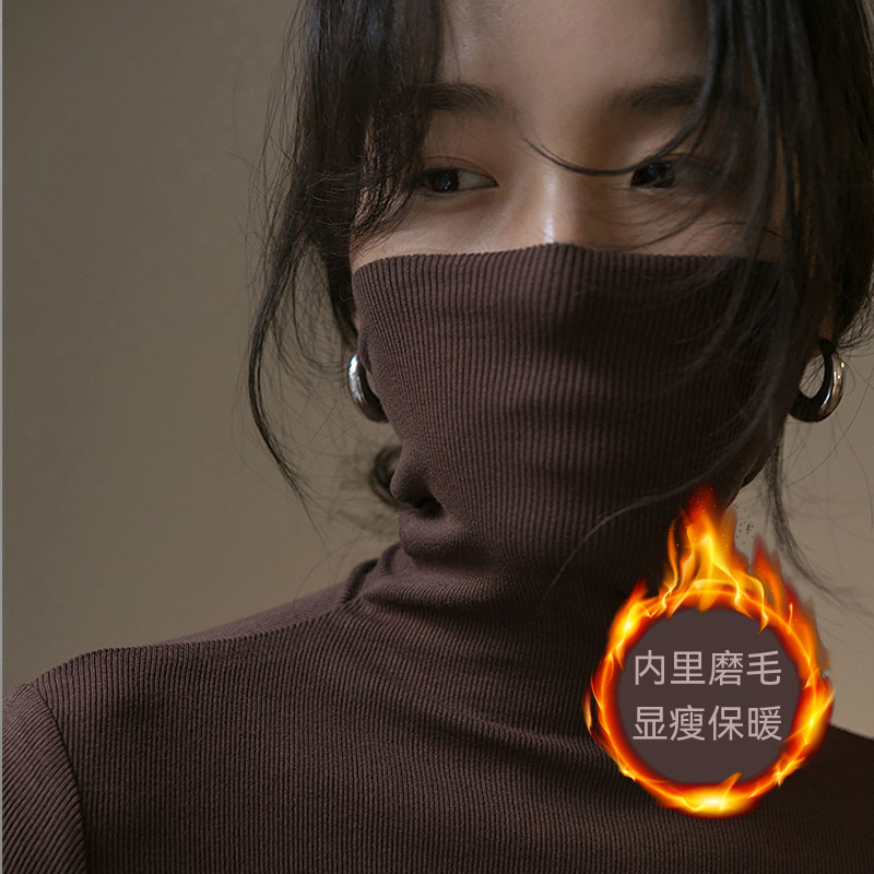 Cálido cachemir-como piel-amigable suave bottoming camisa de las mujeres camiseta 2024 Otoño e Invierno Nuevo estilo interior cuello alto manga larga todo-coincidencia superior image 13