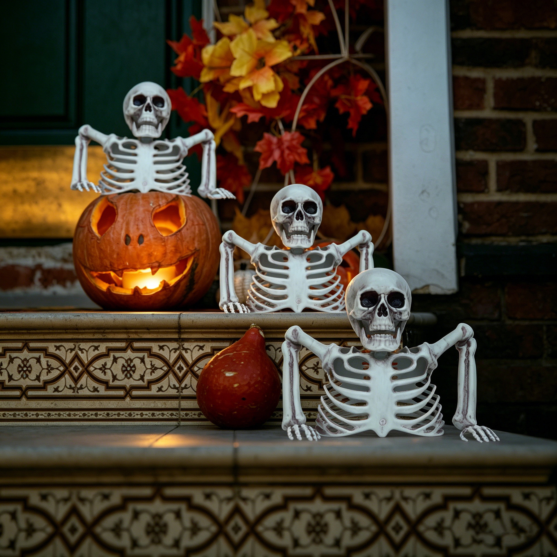 Halloween esqueleto esqueleto jardín decoración de césped simulación esqueleto horrores adornos decorados