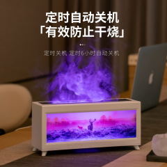 ライブブロードキャストハイエンド寝室雰囲気ライトアロマセラピーマシン加湿器家庭用大霧量カラフルな炎エッセンシャルオイルディフューザー
