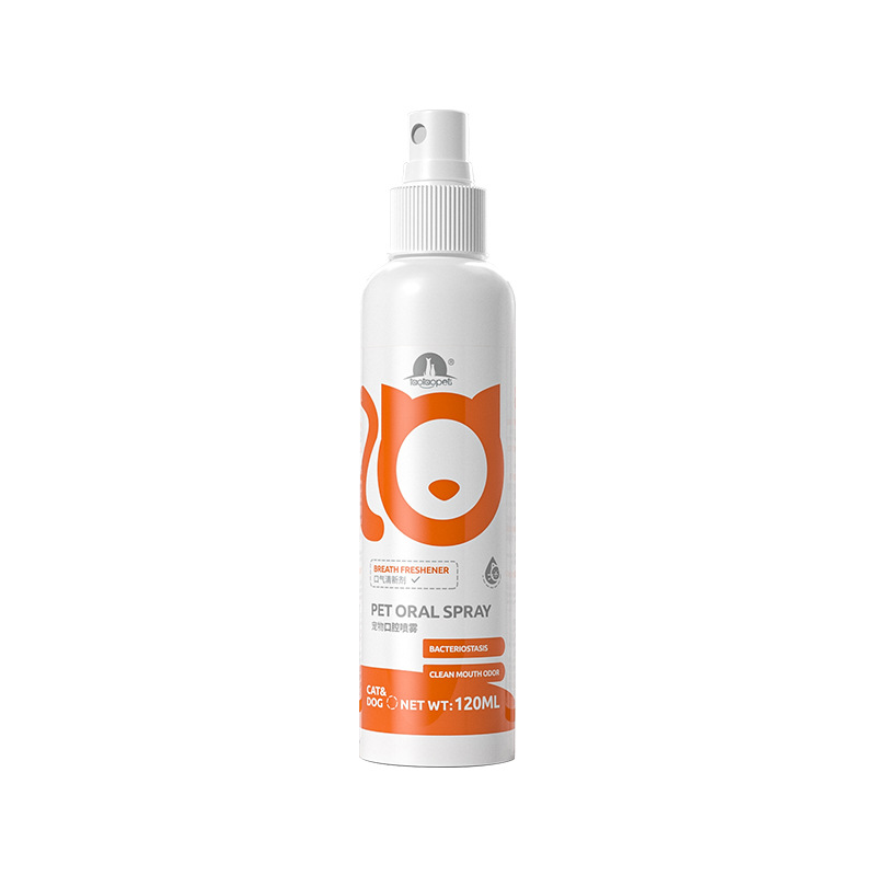 Spray bucal para mascotas, para gatos y perros, enjuague bucal universal para eliminar el mal aliento, suministros de limpieza para mascotas, venta al por mayor de fábrica.