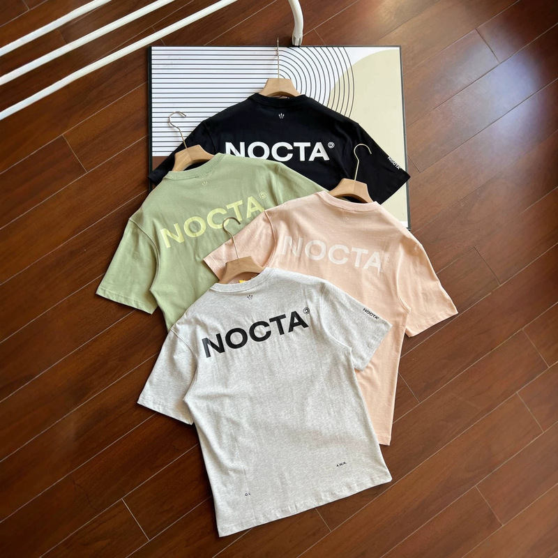 Nocta Co-Branded Spring and Summer Pure Cotton Casual Sports Short-Sleeved T-Shirt with Letter Print on the Back for Men and Women