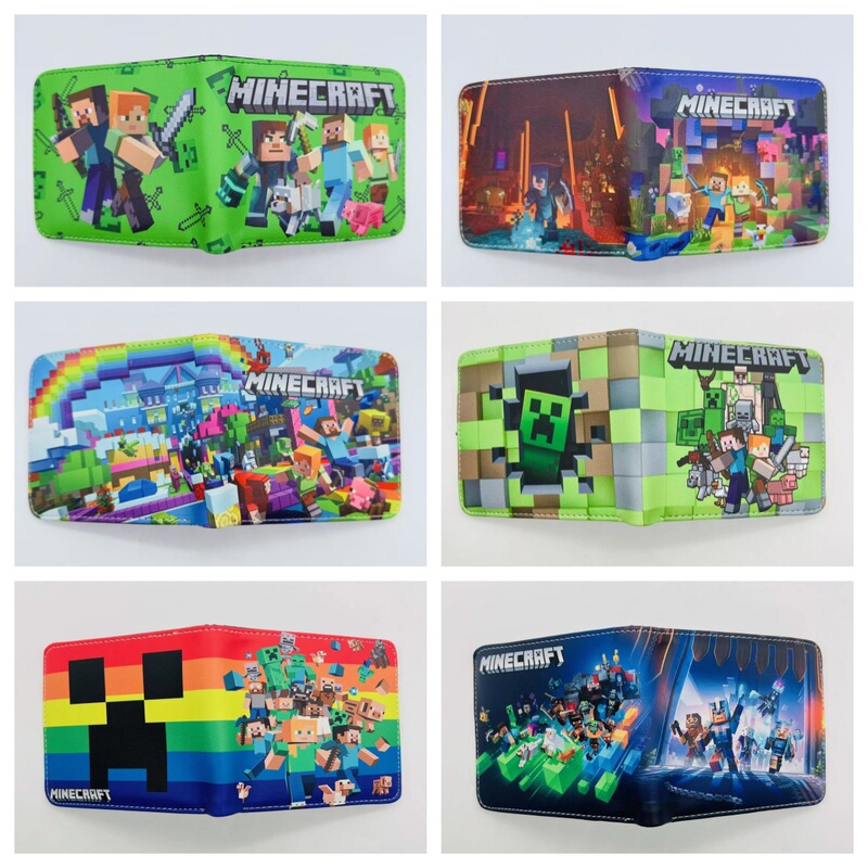 AliExpress My World Peripheral Wallet Game Animation Short Folding Coin Purse PU Pickup Card Wallet