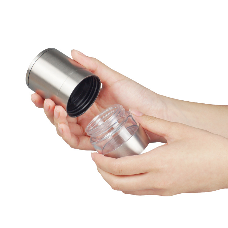 Cocina molinillo de pimienta de acero inoxidable molinillo de pimienta negra botella de molienda de múltiples capas de pimienta blanca superpuesta