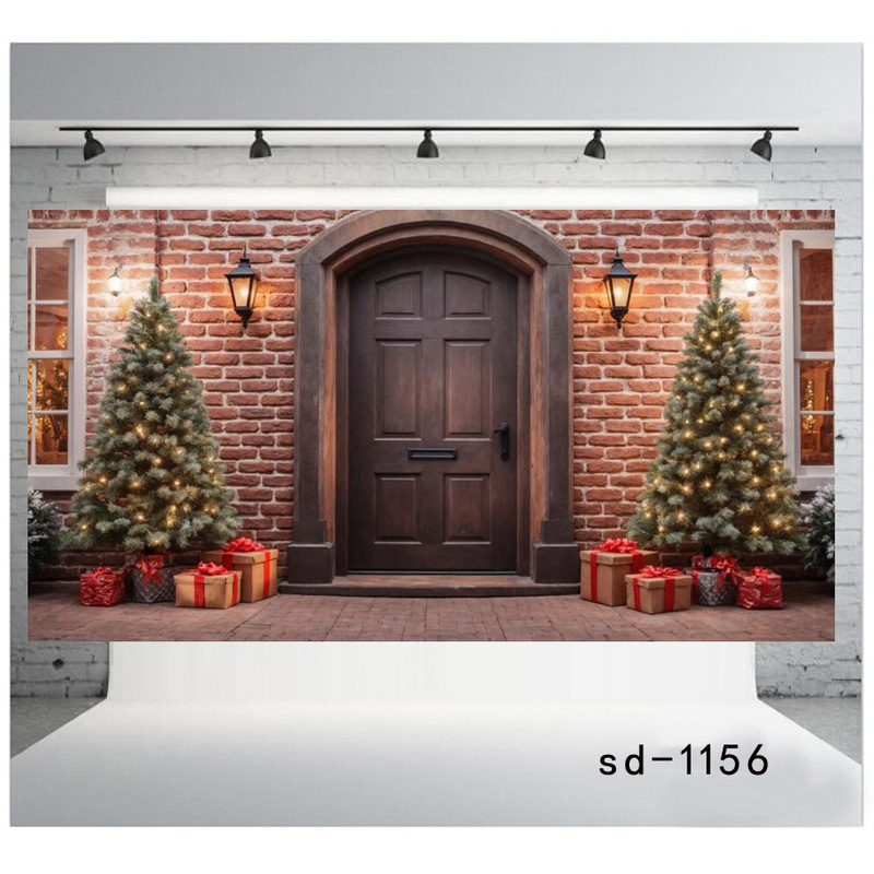 跨境圣诞摄影背景布 外贸装饰背景墙 Christmas圣诞节万圣节 横幅|undefined