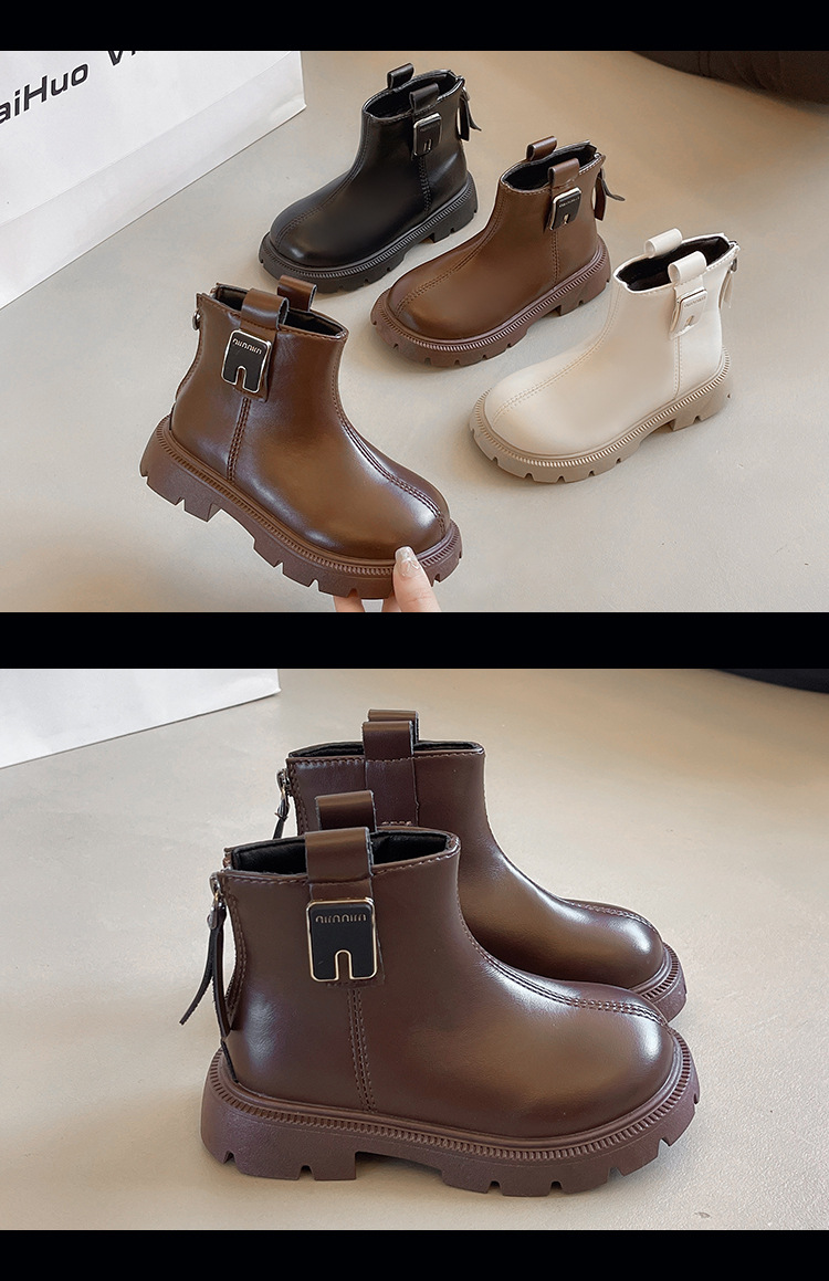 Martin 2024 Autumn/Winter New Collection Children's Short Black Soft soled British Style Girls' Boots_voghion.com