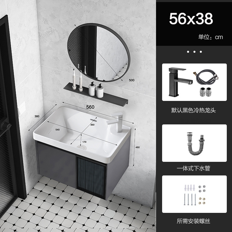 Baño de aluminio espacio puerta de vidrio gabinete de baño pequeño gabinete de lavabo doméstico combinación balcón lavabo piscina