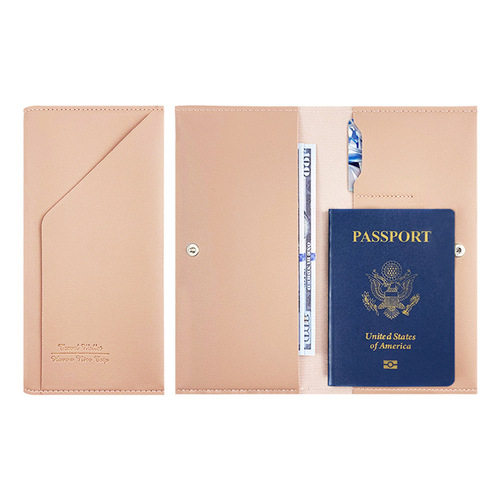 Cross-border wholesale customizable corporate LOGO document bag multi-functional travel passport protective cover leather ticket holder