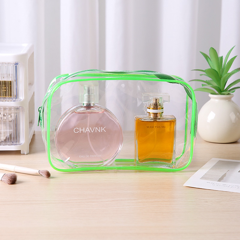 Bolsa de lavado visual de PVC de punto grueso bolsa de almacenamiento de cosméticos de viaje al aire libre bolsa de almacenamiento de artículos de tocador bolsa de cremallera impermeable