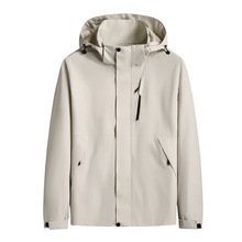 设计师原创秋季男式连帽工装冲锋衣茄克加肥加大码潮流肥佬休闲新