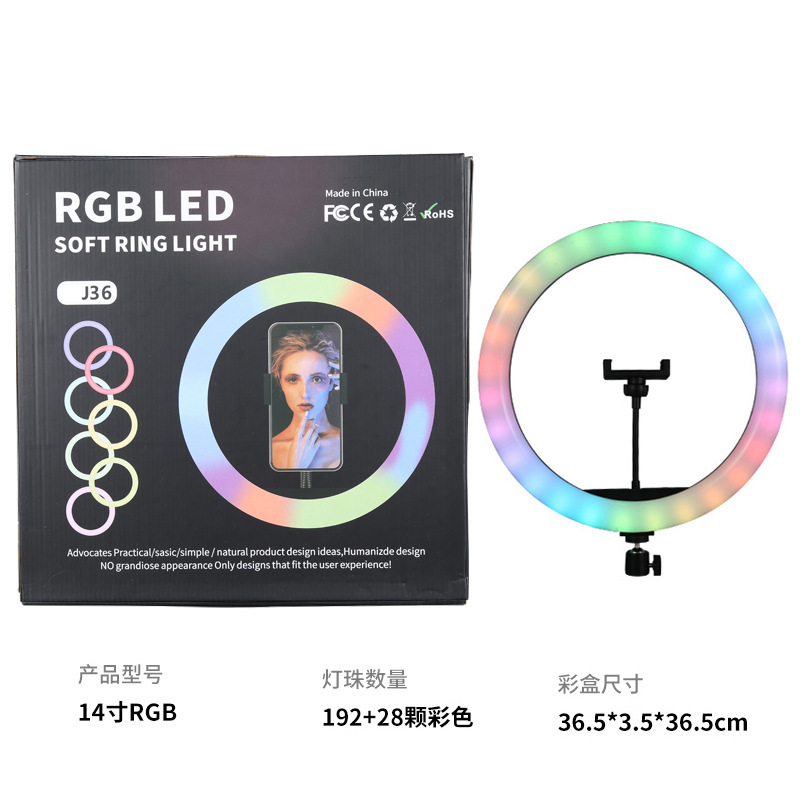 Telefono móvil en vivo para fotos de belleza iluminación anular fotografía RGB colorido soporte de teléfono móvil portátil