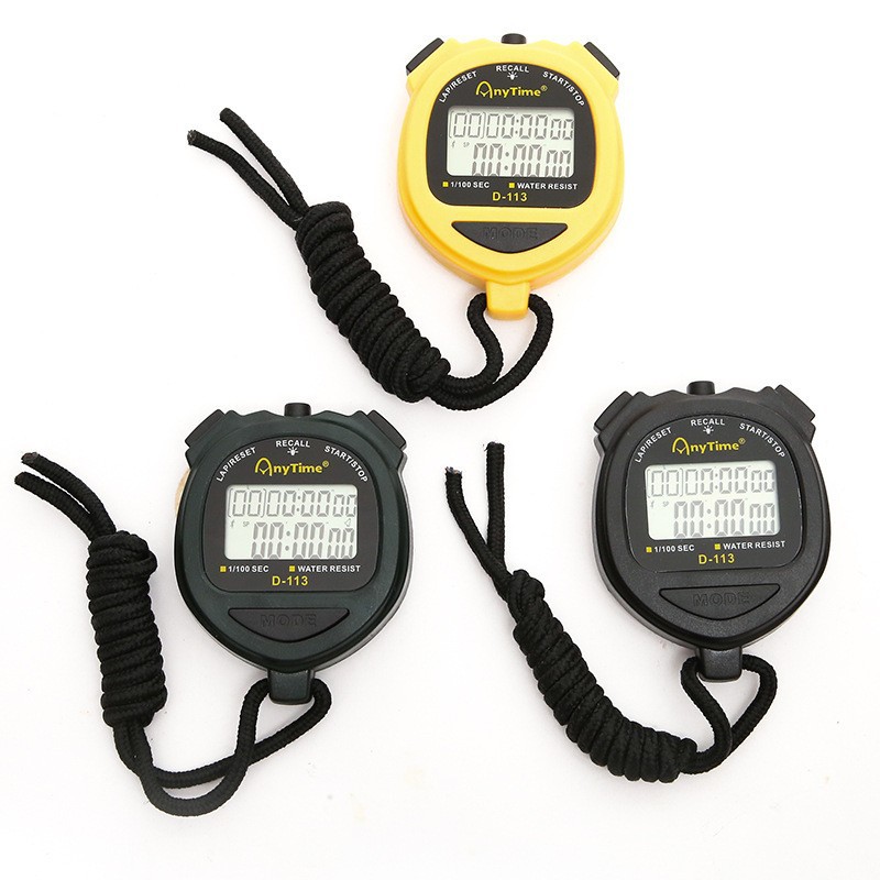 D-113 electronic stopwatch with backlight stopwatch timer double row multifunctional 60 channels memory stopwatch alarm clock