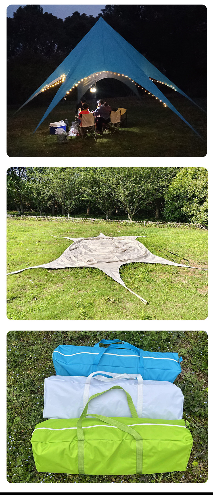 Tent Sunshade Camping Picnic Sunshade Weatherproof Multi-Purpose Camp Sun Protection Irregular Canopy Outdoor