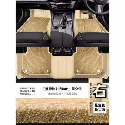 Universal Foot Pad, Overseas Versions of Right-Hand Drive Cars - double-layerstarry-sky-blanket-beigestarry-sky-blanket-lower-layer-nappa-leather