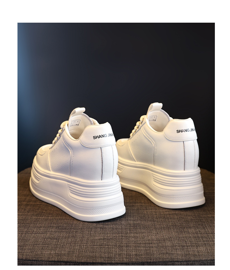 Giày sneaker nữ đế dày phối màu tăng chiều cao — Màu trắng be chi tiết 16