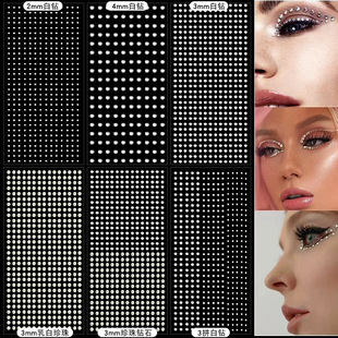 450 PCs cross-border 2/3mm acrylic children's diamond stickers Pearl stickers face stickers children's makeup eye stickers nail Diamond