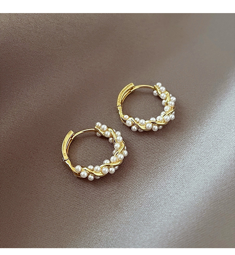 Women'S Gender 1 Pair Fashion Geometric Plating Alloy Artificial Pearls Earrings