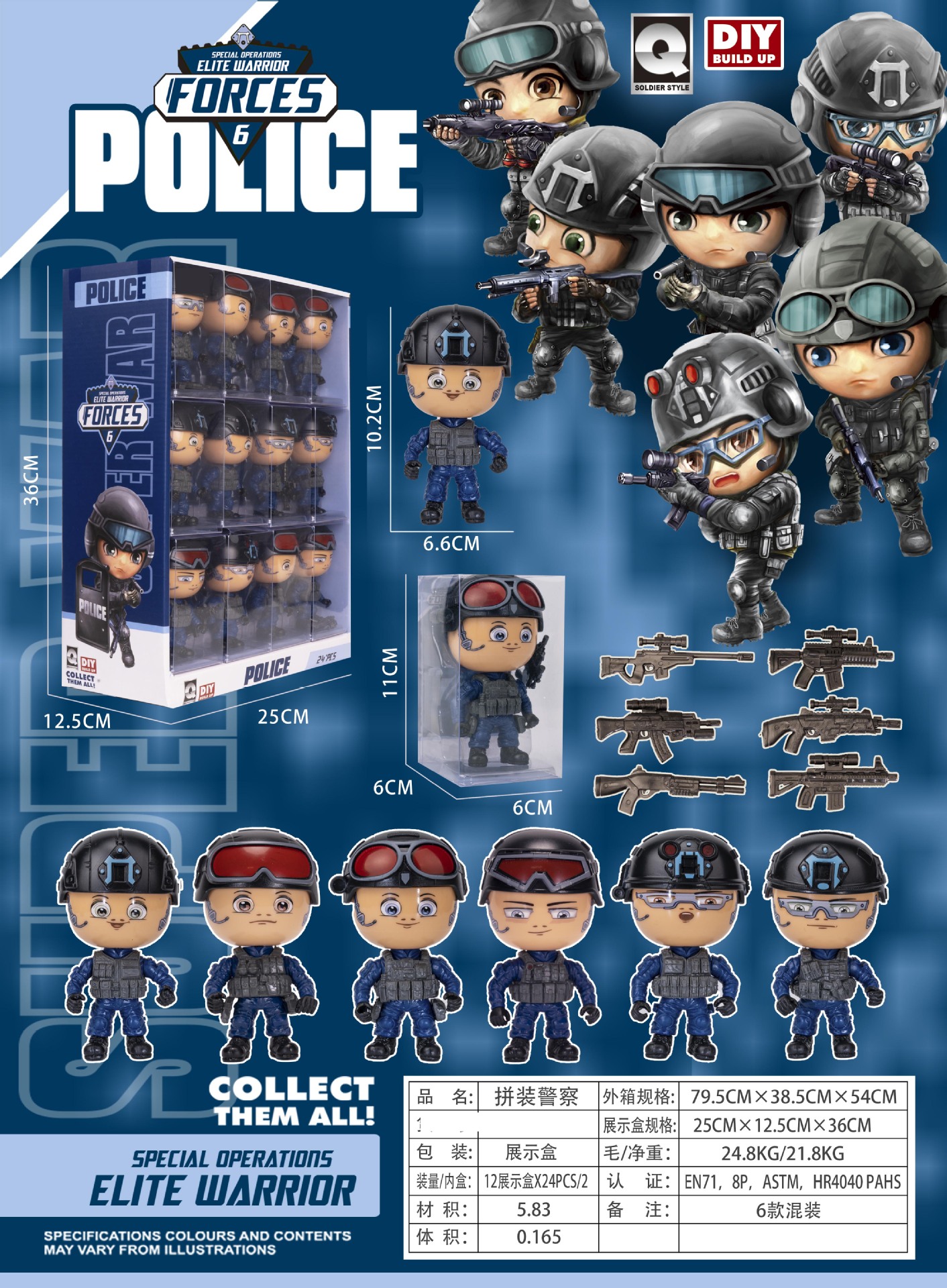 Niños transfronterizos hogar DIY ensamblaje muñeca militar muñeca interactiva padre-hijo muñeca decoración muñeca conjunto lote