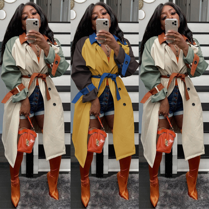 10057 European and American women's autumn and winter New Fashion casual windbreaker coat coat 10057 European and American women's autumn and winter New Fashion casual windbreaker coat coat