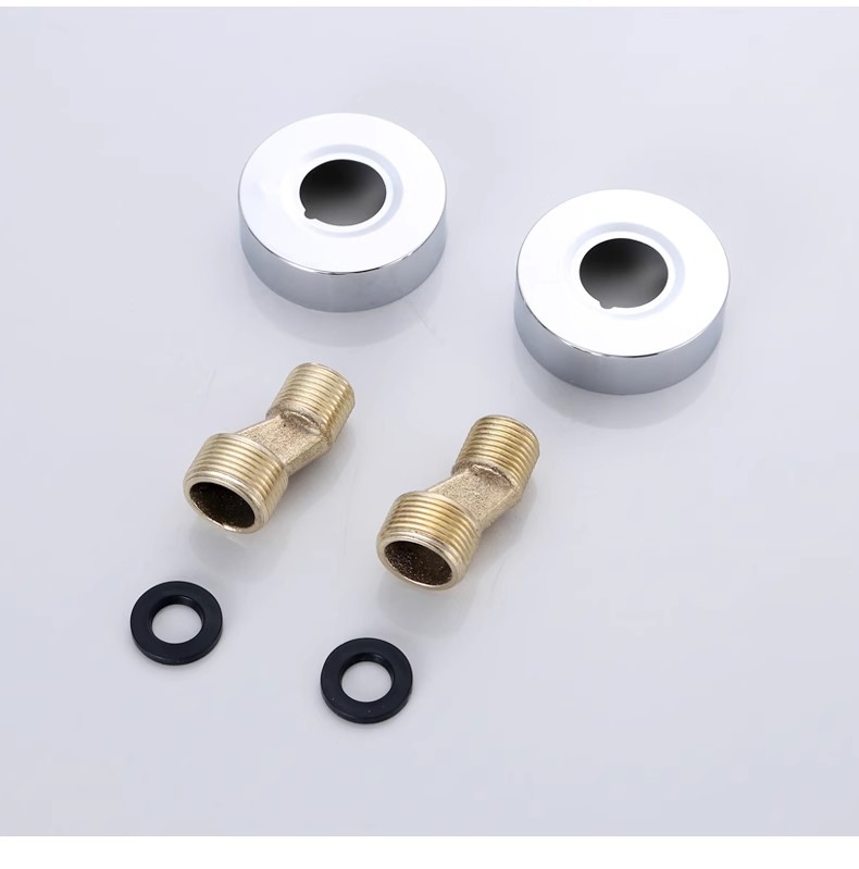 Double-switch shower head faucet, bathroom bathtub faucet, cold and hot fine copper double-handle double-control wall-mounted mixing valve undefined