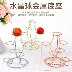 クリスタルボール工芸品ベース金属鉄スタンドクリエイティブレトロデスクトップ装飾品マルチボールホルダー卵彫刻装飾品