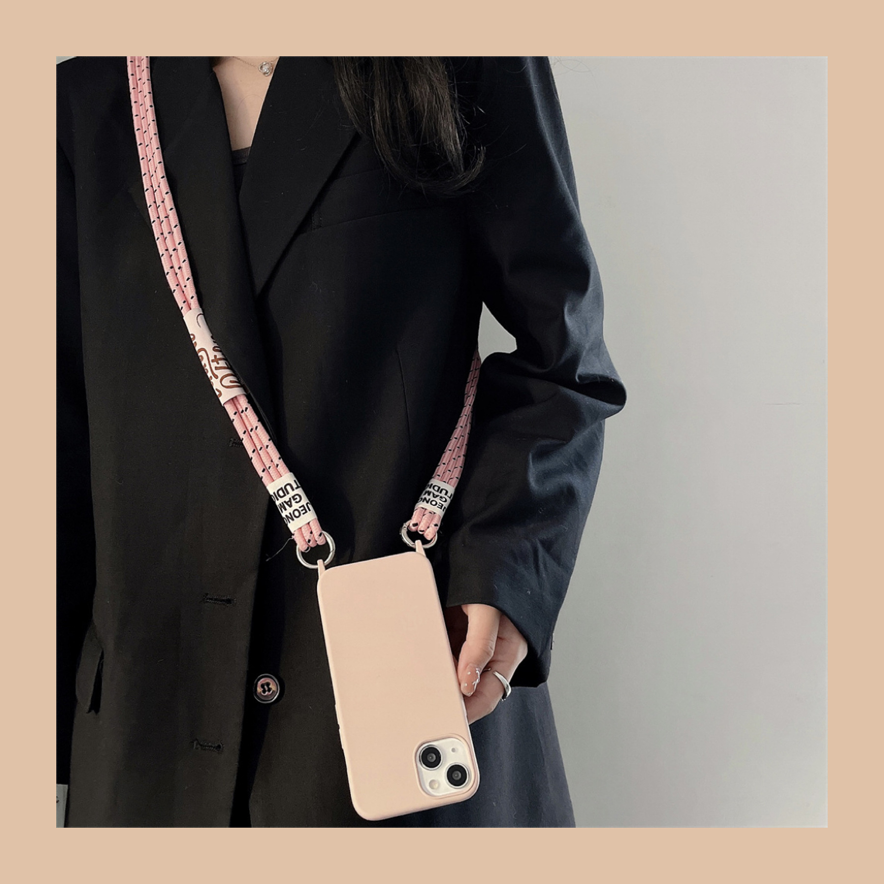 Adatto per Apple iPhone 15promax montato 14Pro accessorio per scheda con coulisse sul retro a tracolla 13 custodia universale per telefono_voghion.com