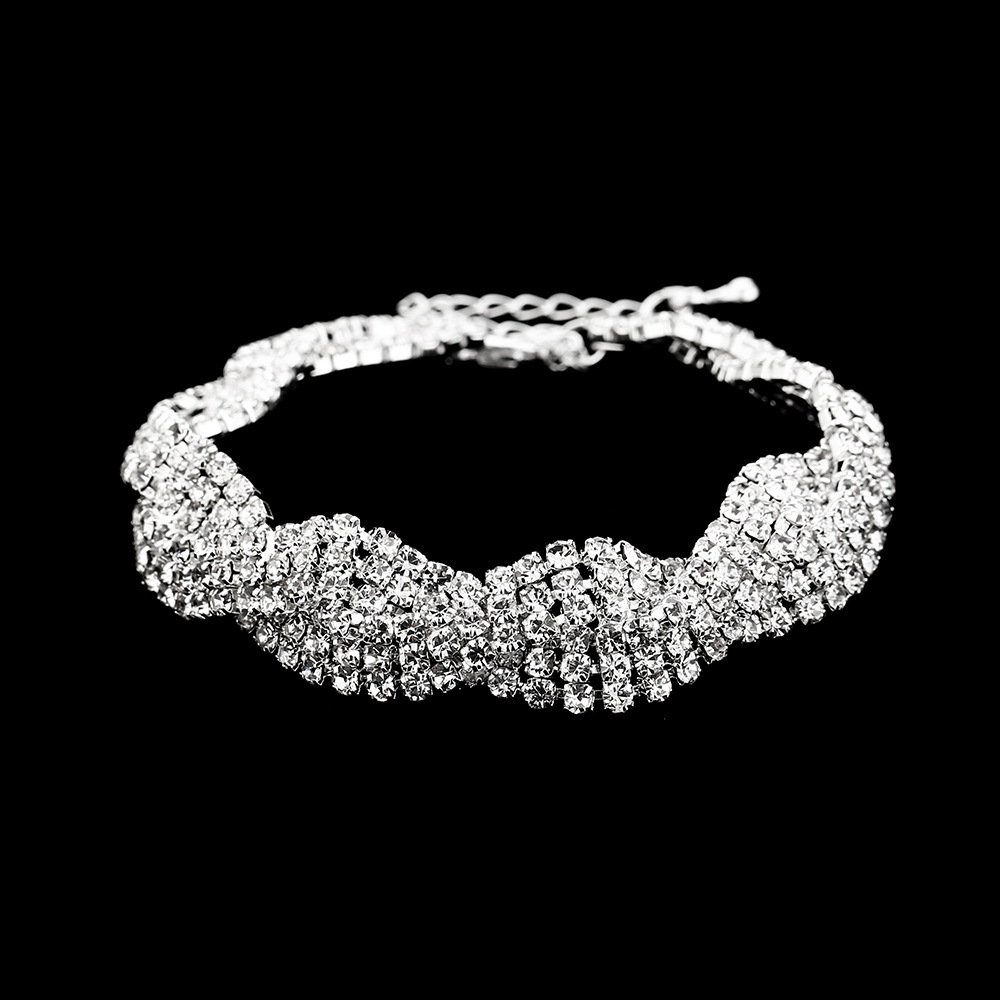 Simple Style Leaf Copper Bracelets Inlay Zircon Copper Bracelets