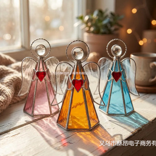 �羳Guardian Angel Stained Glass Candle Holder