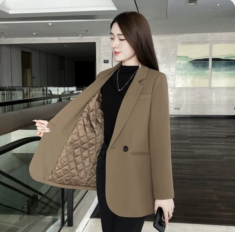 2025西装外套秋冬新款小个子加棉气质通勤今年流行休闲西服上衣女|undefined