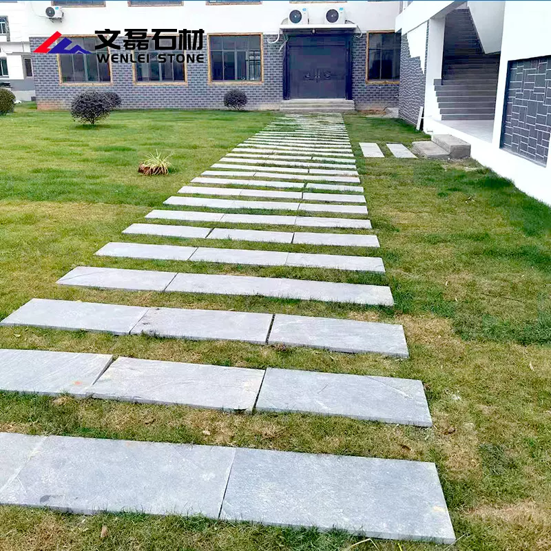 文磊石材踏步石汀步石防滑石板铺路石青石板步汀石庭院铺路天然