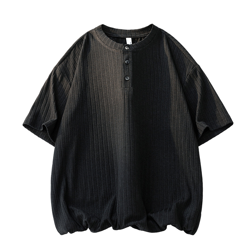 2026 Summer Old Money Style Short-Sleeve T-Shirt for Men, Summer Textured Sports Top, Vintage Hand-Stitched Casual Half-Sleeve