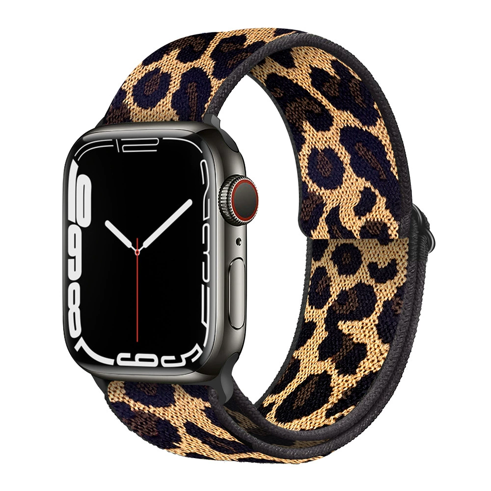 Ремешок для часов (Apple) для Apple Watch 5/6/7/8/SE, эластичный нейлоновый, пластиковый разъём, мультиразмер